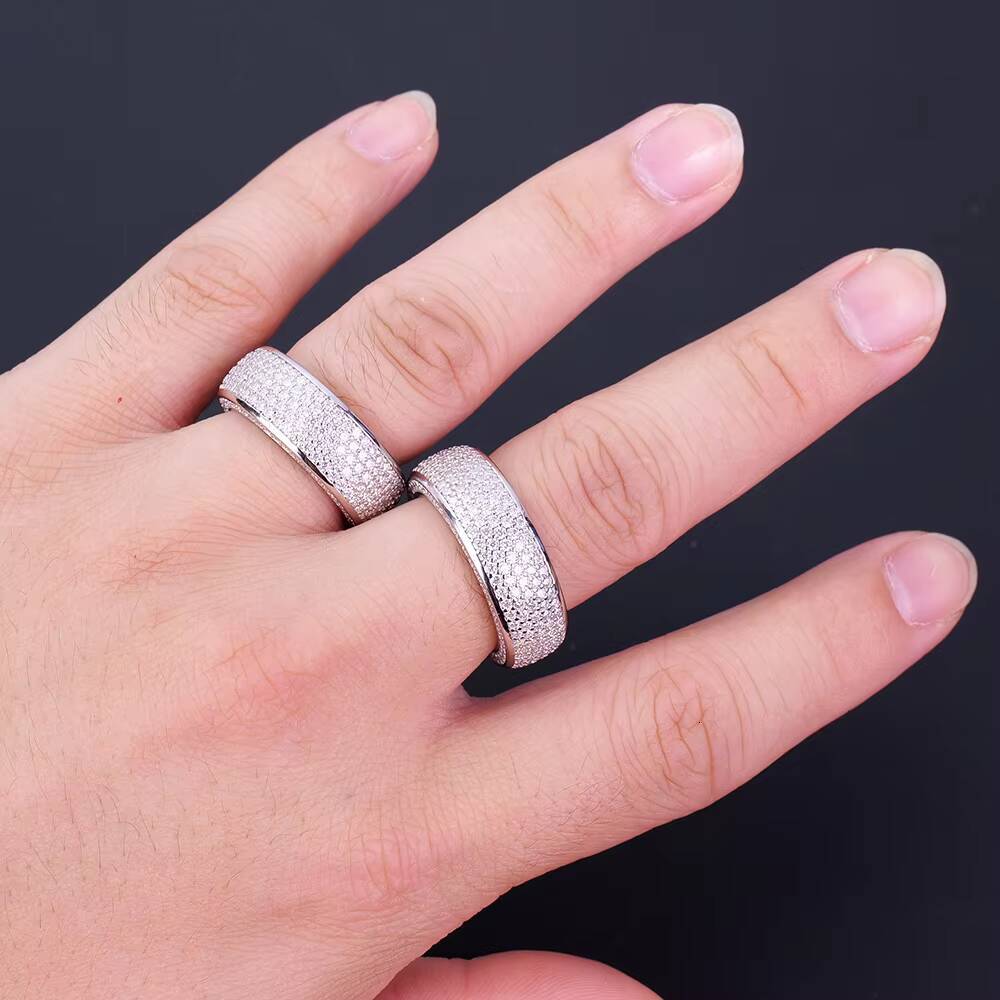 Wholesale Bulk Mixed Lots Men Jewelry 925 Sterling Silver Full Iced Out Diamond Mossanite Moissanite Eternity Band Hip Hop Ring