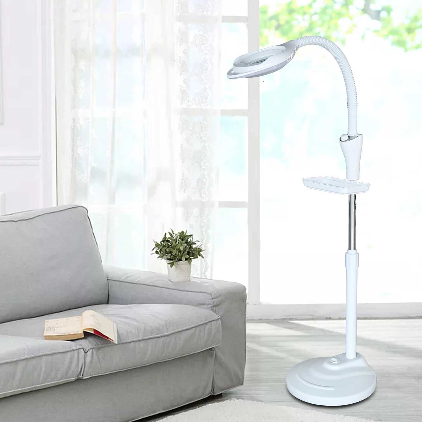 16x Diopter LED Magnifying Floor Stand Lamp Magnifier Facial Light For SPA Salon Adjustable Height W/ Aluminum Lamp Plate M251119