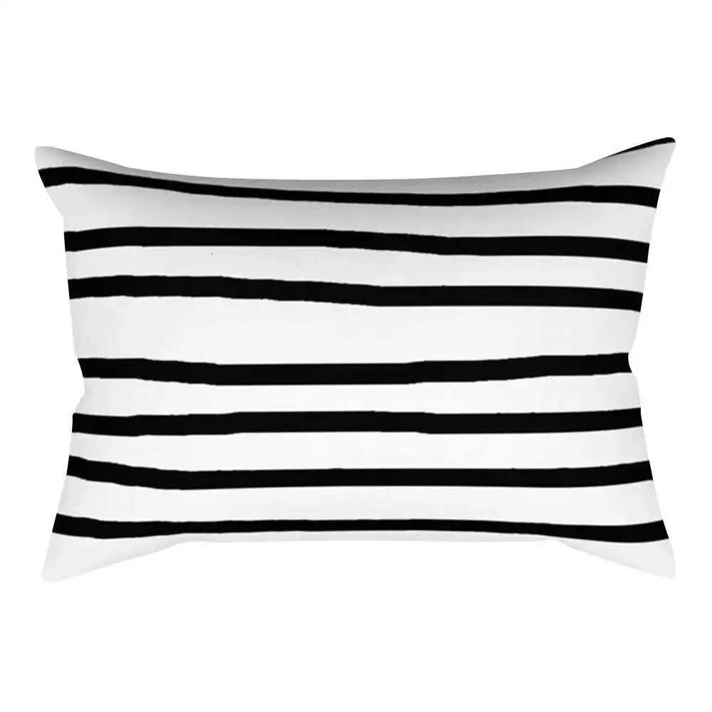 Classic fashion black and white striped geometric rectangle embrace case sofa living room home decor Cushion cover 40x60cmM251119