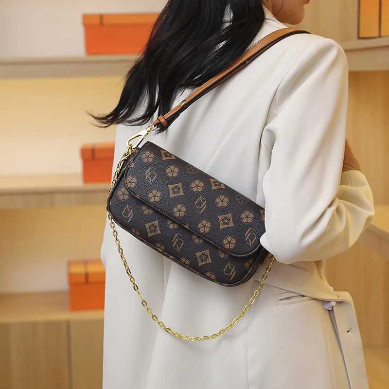 French style small bag European and American fashion print retro high-end versatile temperament single shoulder crossbody bagW251119
