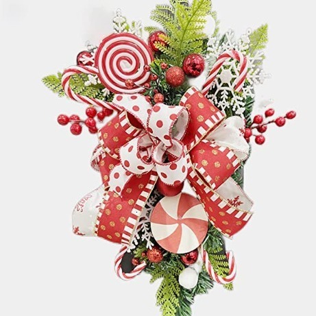 24 Inch Lighted Christmas Wreath with Timer PreLit Xmas Wreath with Flower Bowknot Pine Cones Balls Battery Operated Wreath 251015