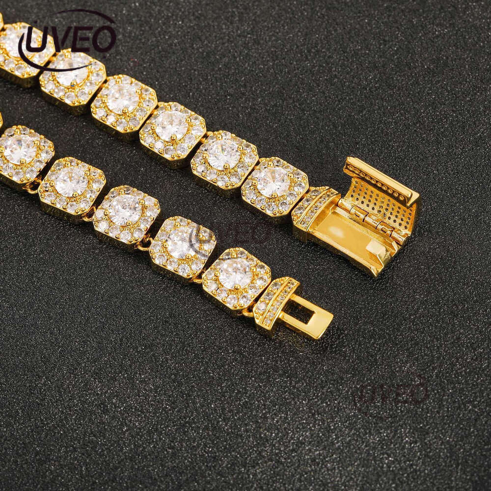 Luxury designer Solid rock sugar chain 10mm inlaid with ice VVS Moissanite necklace, necklace bracelet for men and women Free delivery