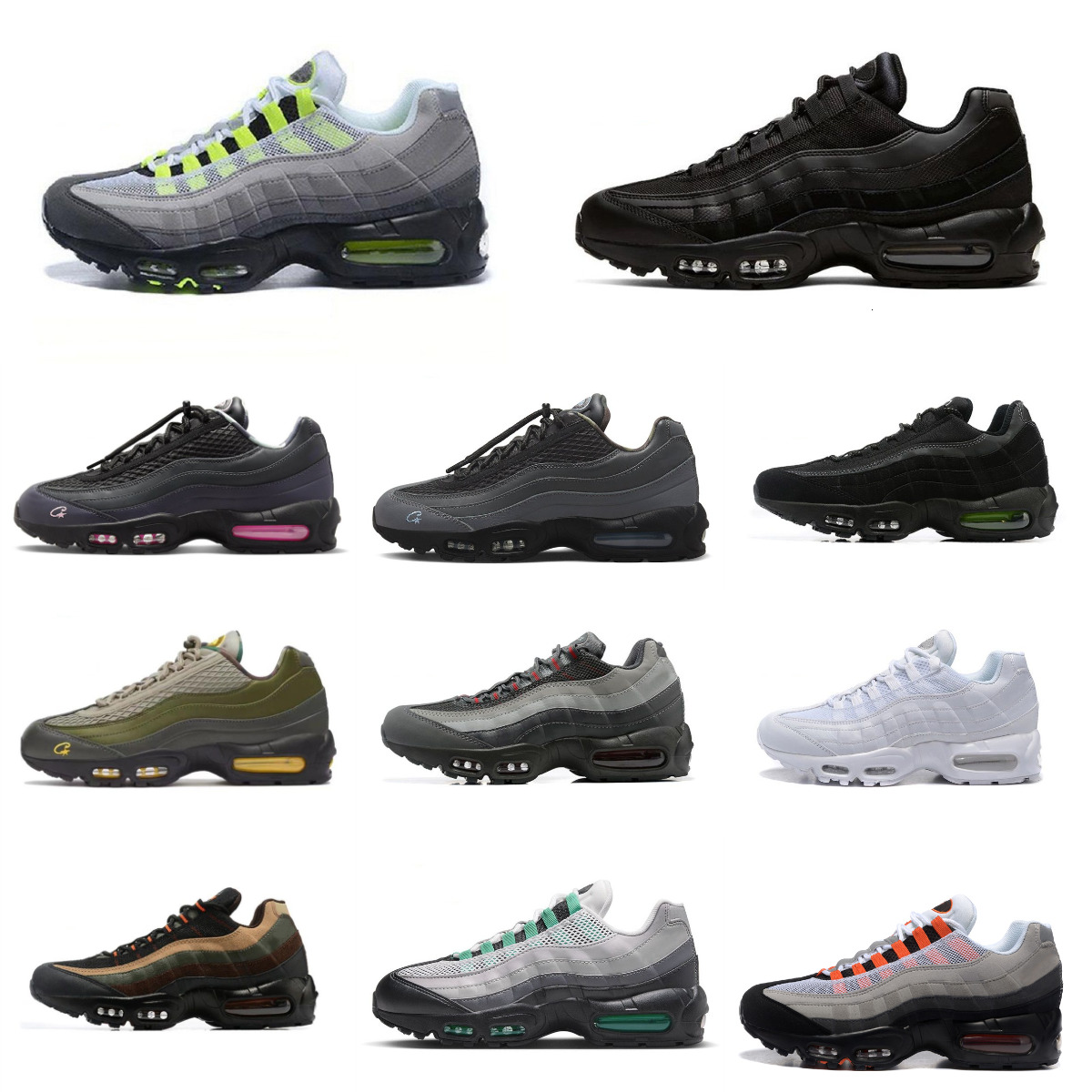 Mens 95 95S Trainers Shoes Neon Solar Red Stadium Green Triple Black White Outdoor Sports Running Shoe Aegeans Storm Corteizs Sequoia Pink Beam Designer Sneakers S68
