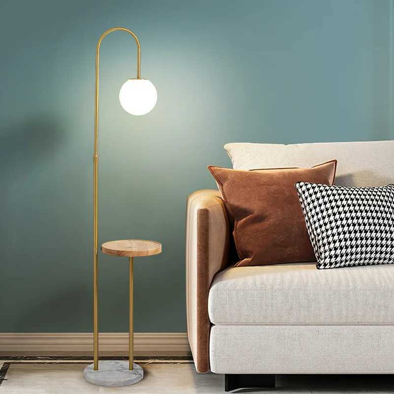 Nordic LED Floor Lamp Wireless Charge Standing Lamp with Table Art Decor Marble Floor Lamps for Living Room Bedroom Floor Lights M251119