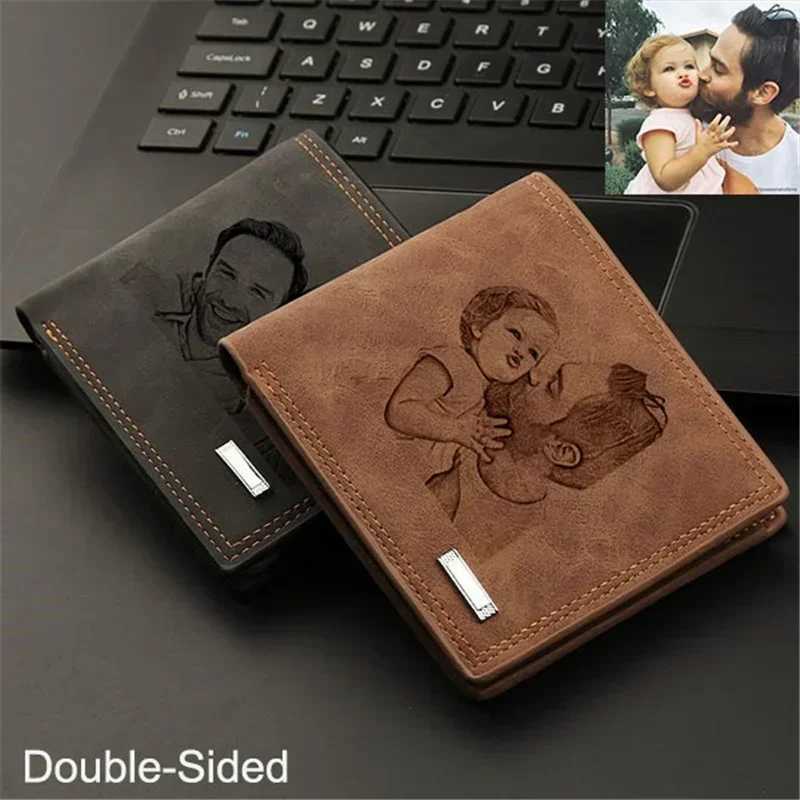 Engraved Photo Personalized Christmas Picture Text Fathers Day Gift Wallet Men Custom Christmas Anniversary Gift for HimT251119