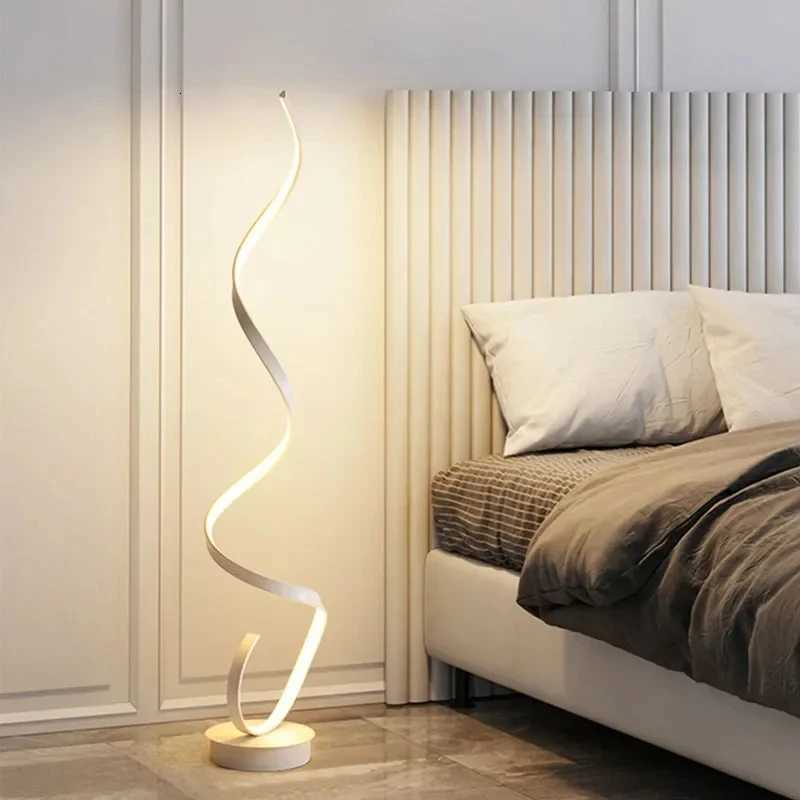 Modern Simple LED Floor Lamp Spiral Shape Aluminum Floor Lights for Living Room Bedside Sofa Corner Home Decor Standing Lamp Led M251119