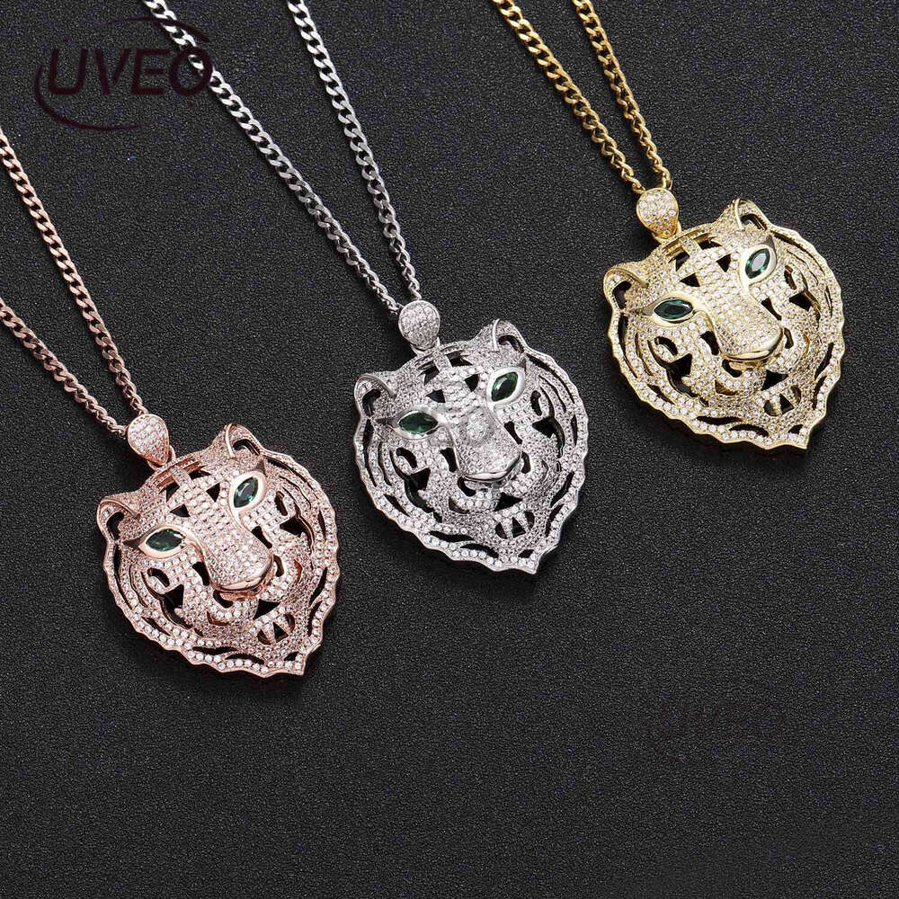 Luxury hip hop agate ice out VVS Mosan Tiger Zodiac pendant for men and women Free delivery