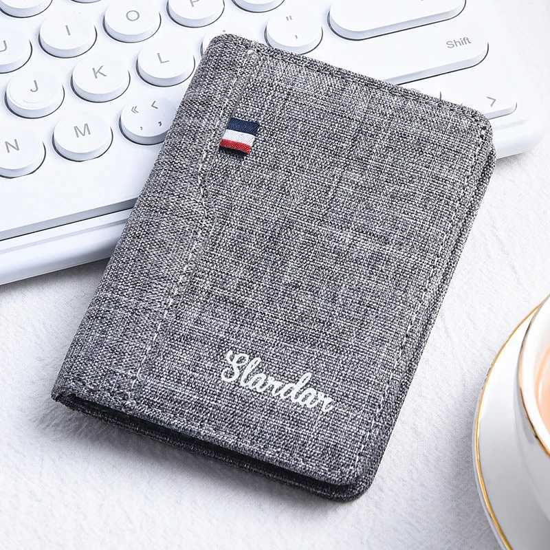 2024 New Canvas Men Wallet Card Holder MenS Purse Coin Pouch Id Card Holder Short Credit Card Holder Slim Wallet Money ClipT251119
