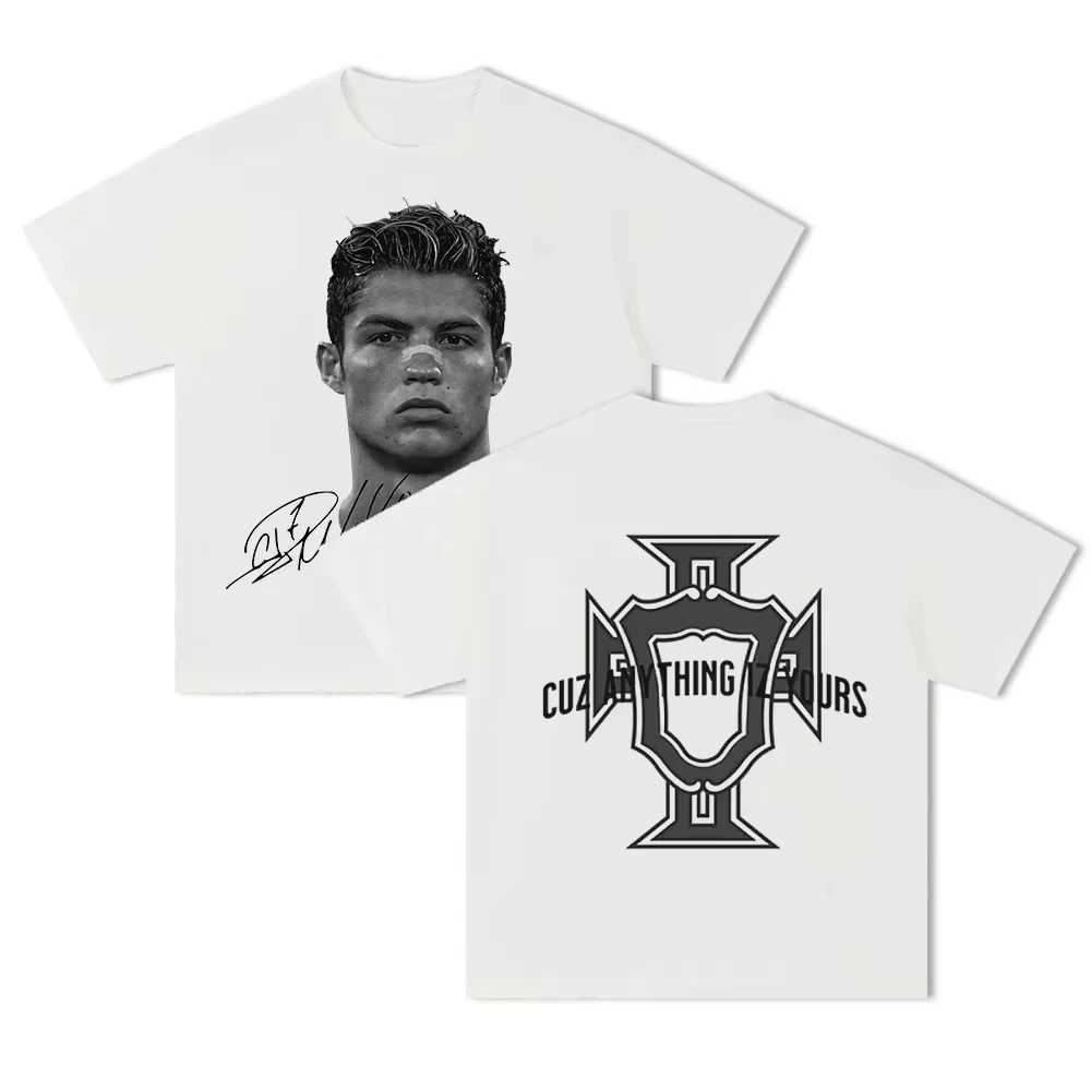 Mens T-shirt Cristiano Ronaldo F tbol Superestrella Super Moda Impresa Camiseta Hombres Desgastado Algod n Mens T-shirtXJ250418