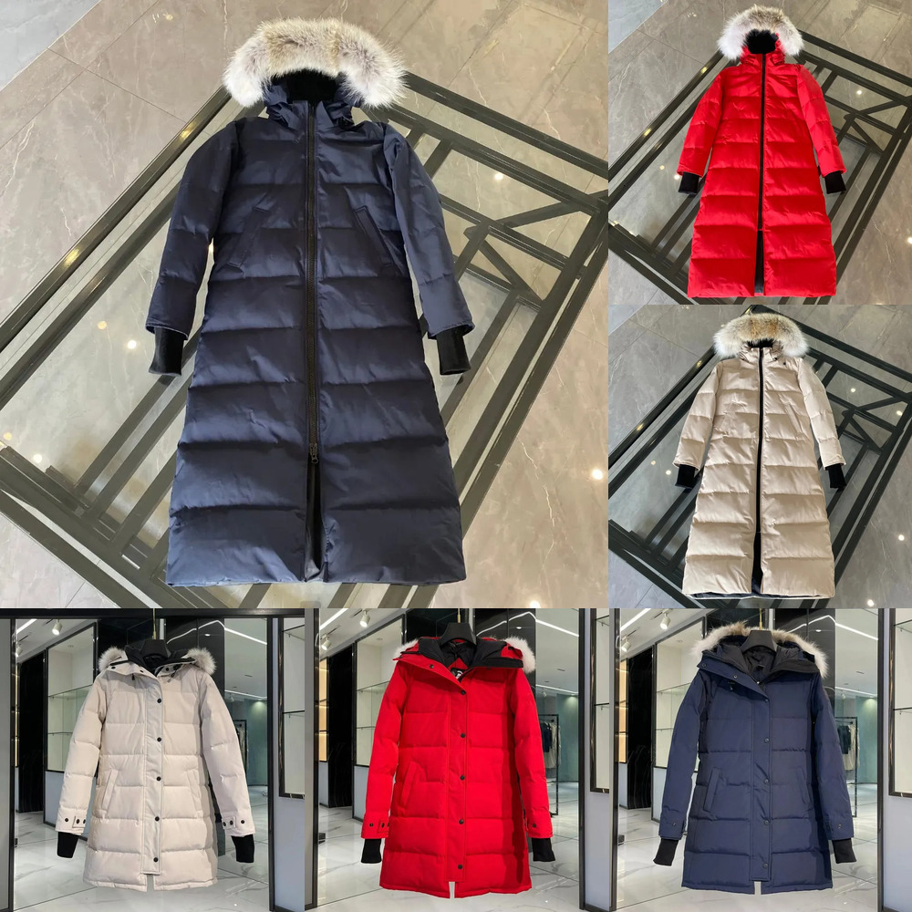 designer puffer jacket canadian mystique coyote fur winter thickened womens extra long hooded coat Long parka down Jacket 3 7e3