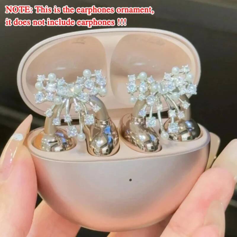 2025 New Customizable Flash Diamond Ear-Clip Accessories Zircon Earphone Charms OWS Earbuds Fashion Jewelry Gift For Women