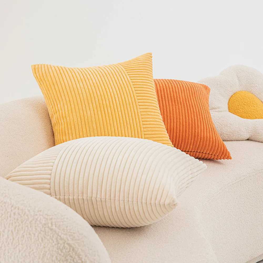 30x50cm 45x45cm 50x50cm Corduroy Throw Covers Striped Patchwork Yellow Farmhouse Classic Halloween Decor casesM251119