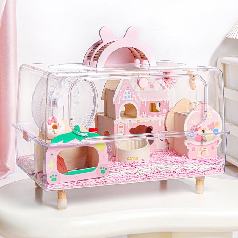 Durable Hamster Cage with Decorative Design - Ideal for Golden Hamsters & Reptiles