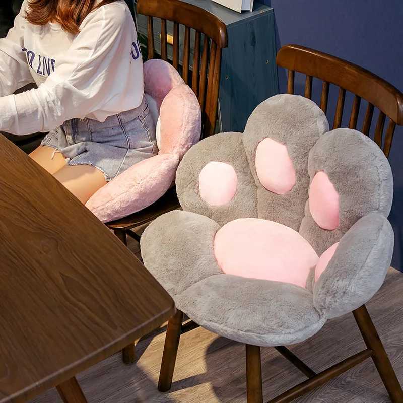 70cm INS Cute Cat Paw Cushion Plush Filling Soft Heart Shaped Tatami Sofa Cushion Kawaii Birthday Gift Home DecorationM251119