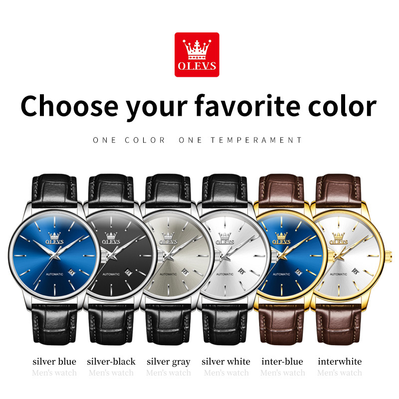 OLEVS Designer Men's Watches Fully Automatic Mechanical Watches Business Luxury Gentleman's Simple Waterproof Watches Men's Watches Fre