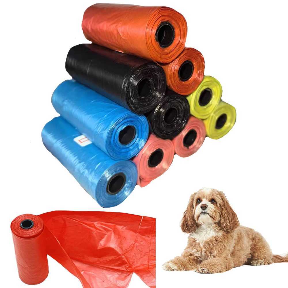 5/10 Rolls Dog Poop Bag Disposable Portable Pet Pick Up Tools solid color Garbage Waste Bags Outdoor Cleaning Bag Pet Supplies C251119