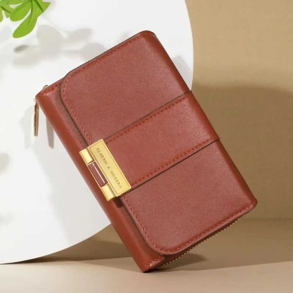 Retro Purse PU Leather Short Wallet Foldable Zipper Three Fold Wallet Multifunctional Large Capacity Women Card Holder GiftT251119