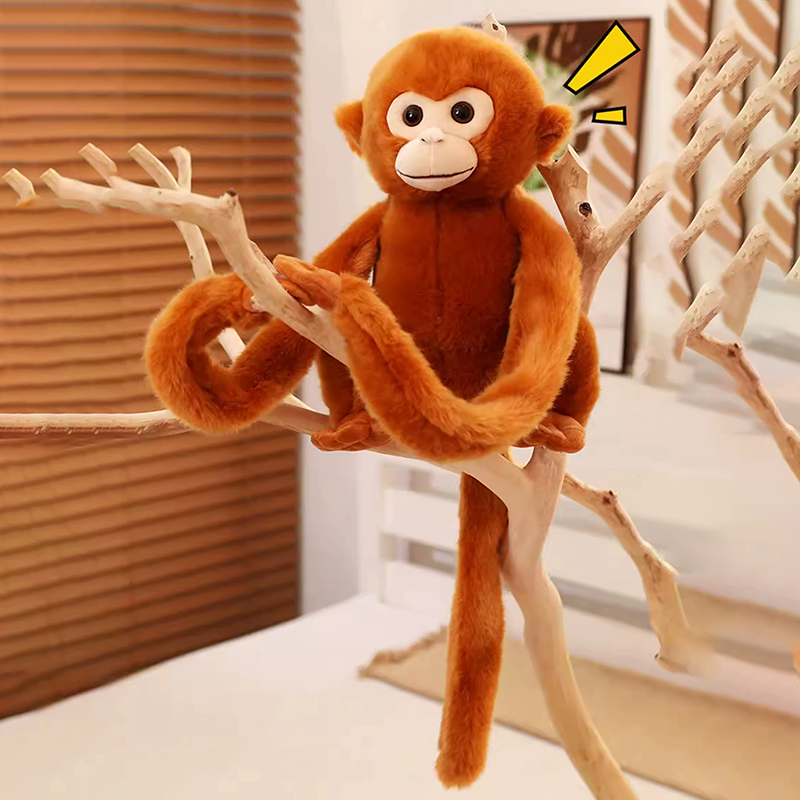 Manufacturer wholesale cartoon golden monkey plush toys, long arm monkey gorilla dolls, curtain buckles, children's soothing cloth dolls