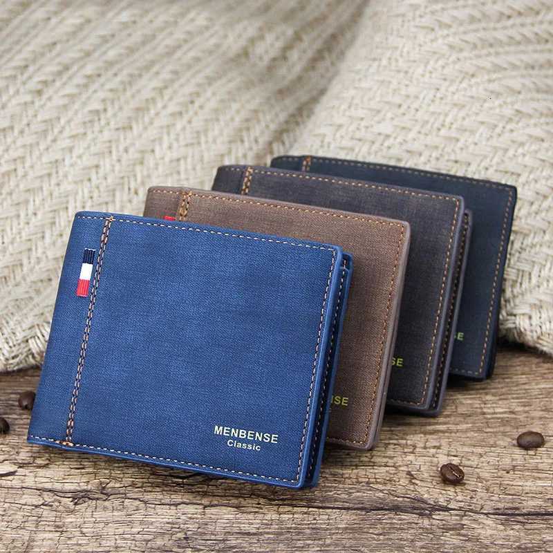 New Slim Vintage Men Wallets High Quality Card Holder Male Purses Photo Holder PU Leather Small Mens Clutch WalletT251119