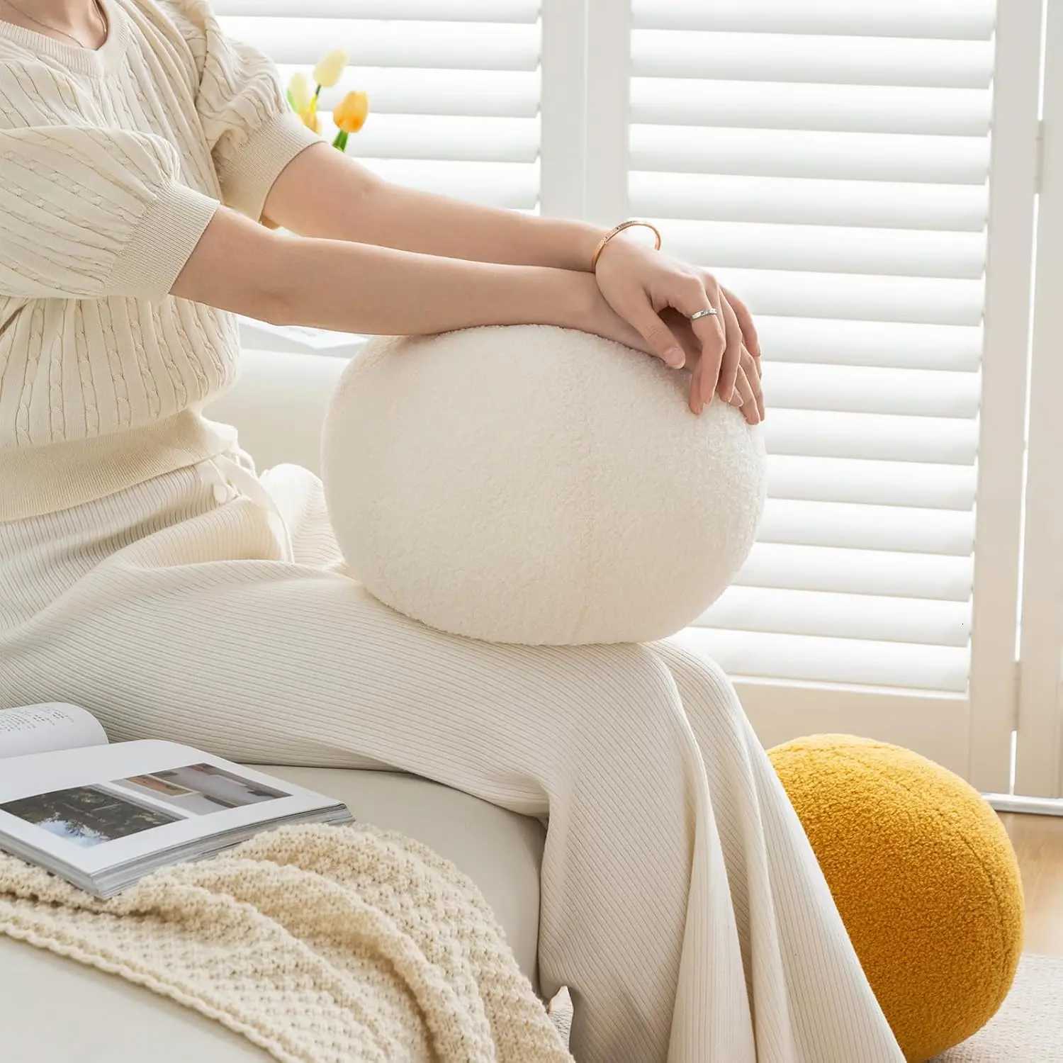 1pc Spherical Cushion Nordic StyleSoft Plush Throw Decorative Chair Cushion Living Room and BedroomM251119