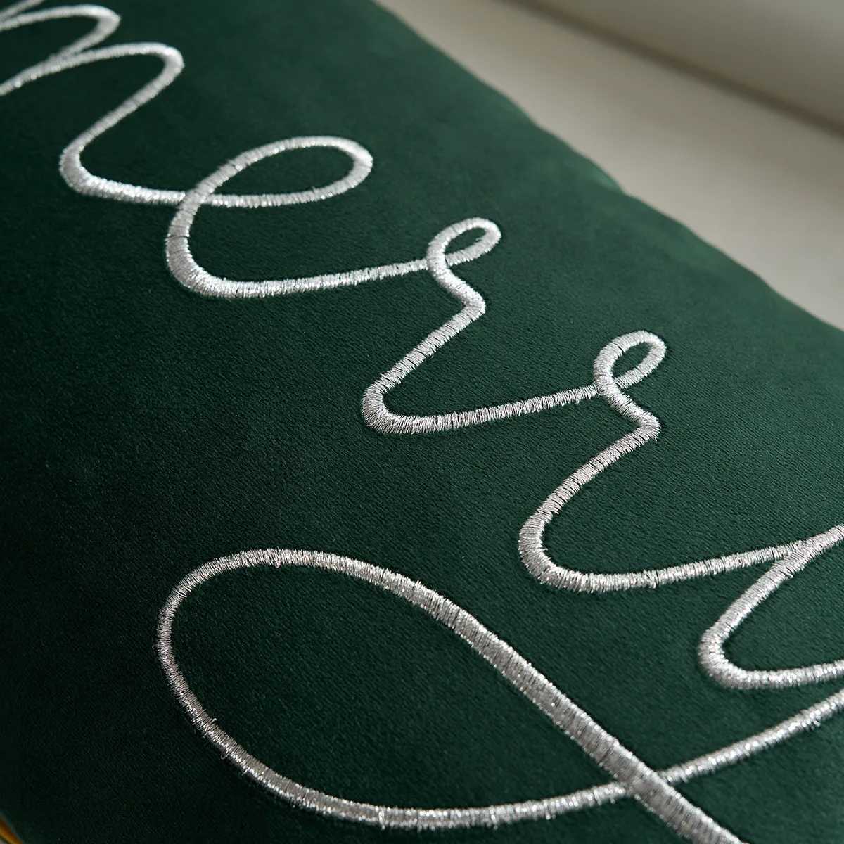 White Christmas Covers 30x50cm Merry Emboridered Gold Decorative cases Winter Holiday Gift Cushion Cases Red GreenM251119