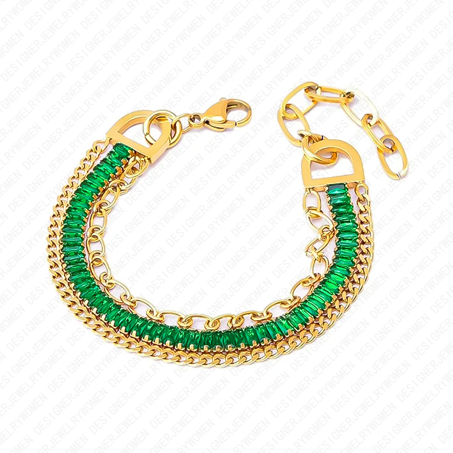 Designer Bracelet Bracelet for Women Colorful Diamond Bangle Tassel Chain Layered Bangles Luxury Jewlery Designer for Women Elegant Sparkling Timeless