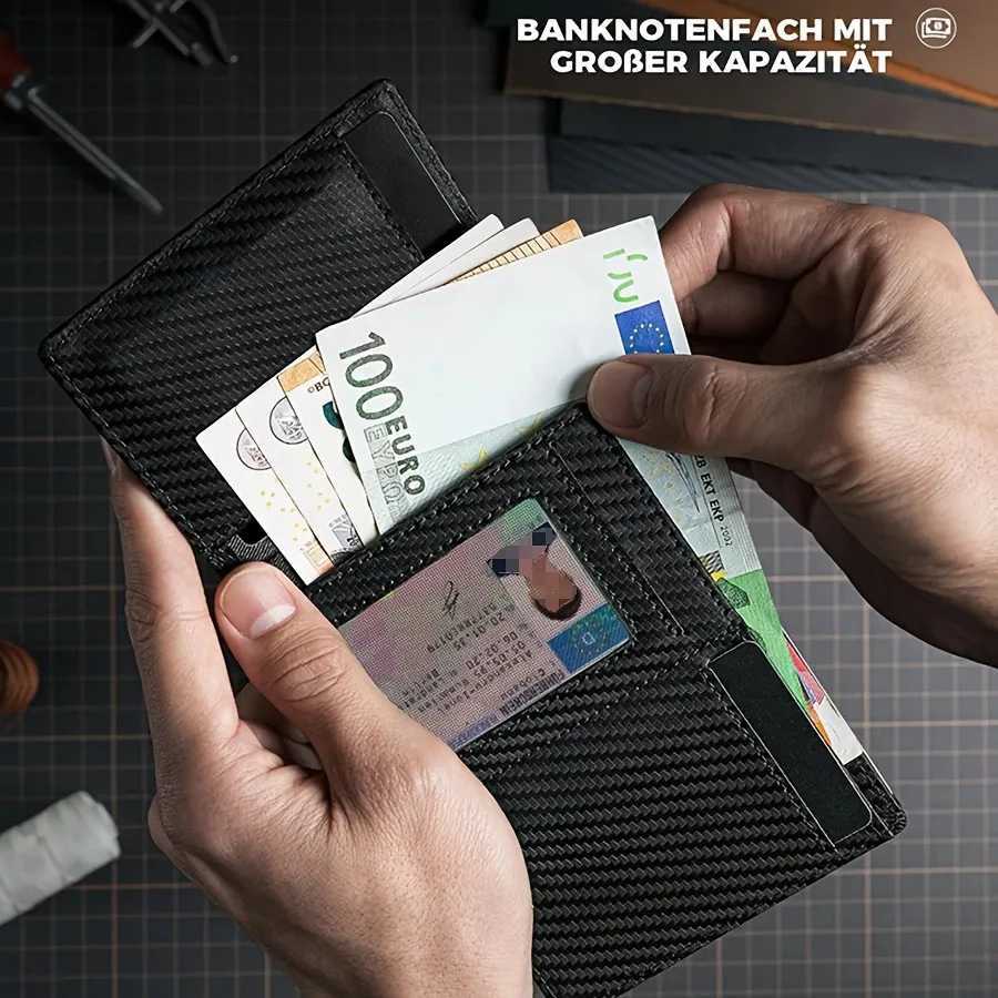 Slim Wallet with Coin Slot Credit Card Wallet Mens for Magnetic Closure RFID Protection Men WalletT251119