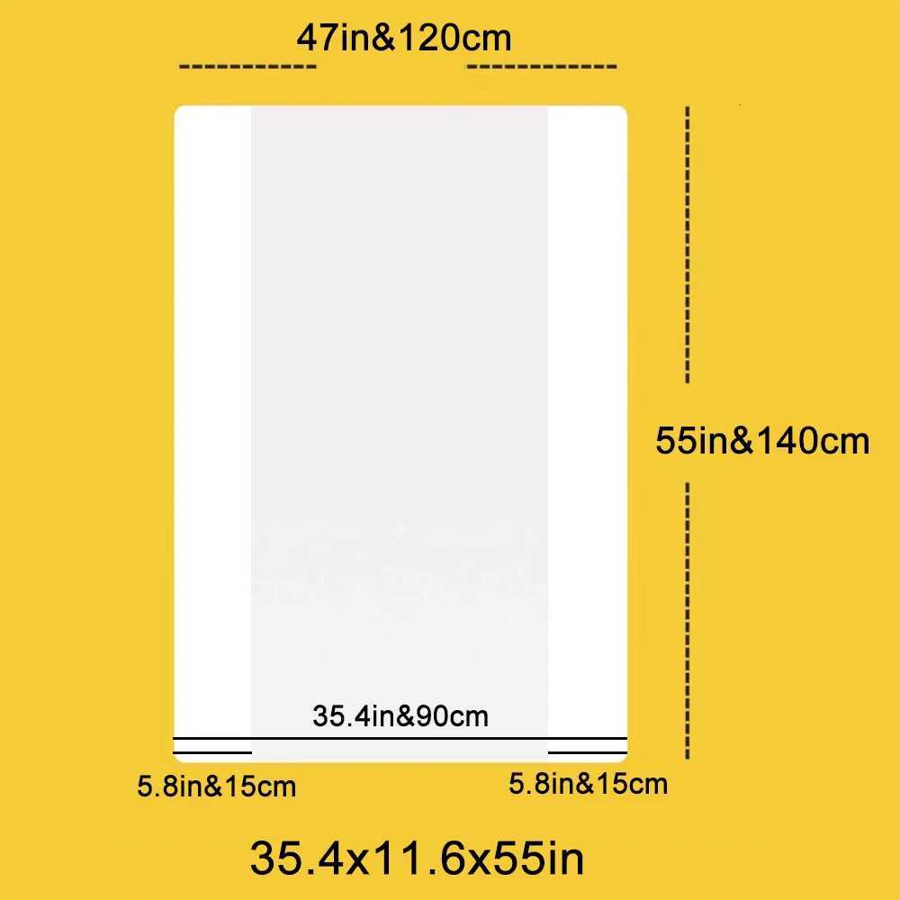 65Gallon 50Pcs 47x55in Black/Clear Big Leaf Bags Tall Kitchen Large Black Heavy Duty Trash Bag Larger And Thicker Garbage Bags C251119