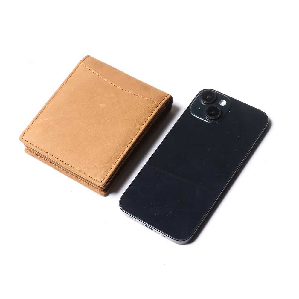 ROOG Premium Mens Genuine Leather Short Wallet - Crazy Horse Style with Multi Card Slots Money Clip Coin PurseT251119