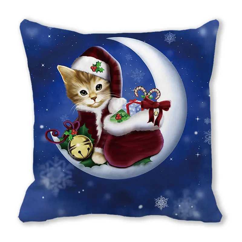 Christmas tree Santa Claus gift elk Digital printing short plush covers for car sofa office cushion cover home goodsM251119