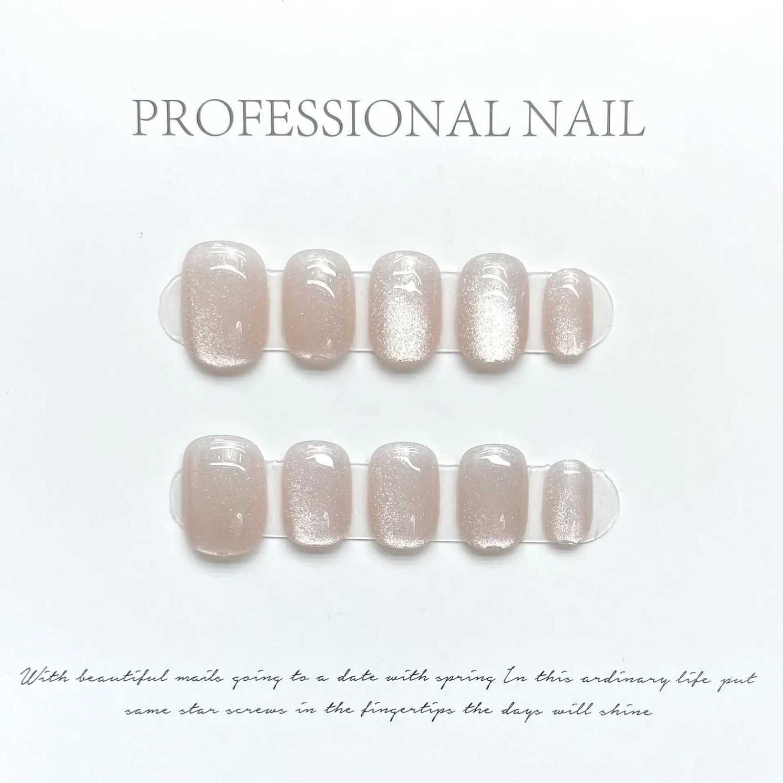 10Pcs Handmade False Nails Mid-length Ballet Full Cover Nail Tip with Flowers Design Pink Wearable Fake Nails Art Press on NailsT251118T251119