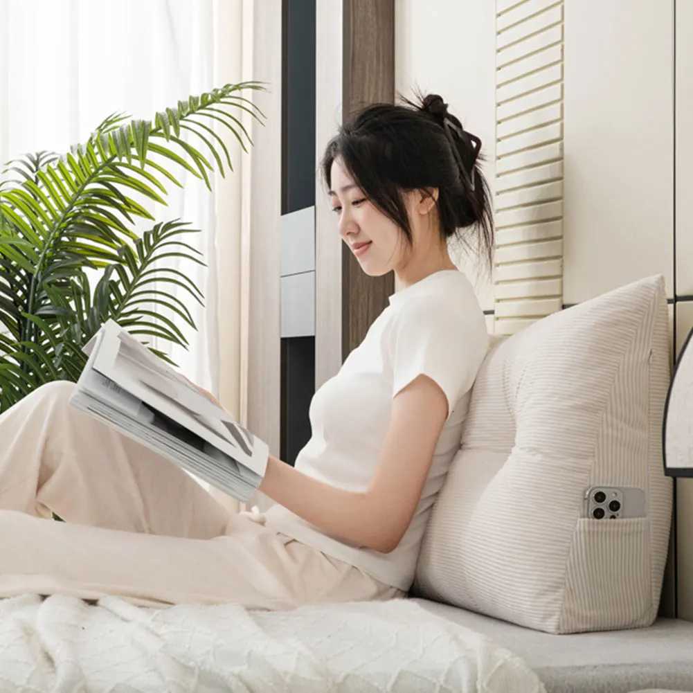 Double Bed Headrest Cushion Wedge Headboard Triangular Bed Cushion Headboard Long Backrest Reading Bolster M251119
