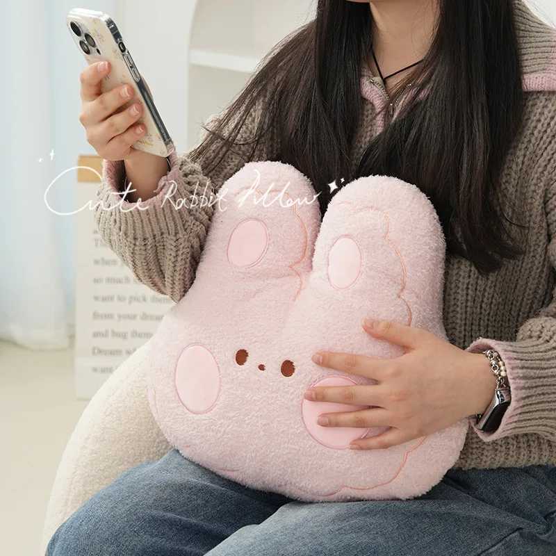 Steam velvet stereo bunny plaid soft living room sofa lumbar support cartoon cute office waist support M251119