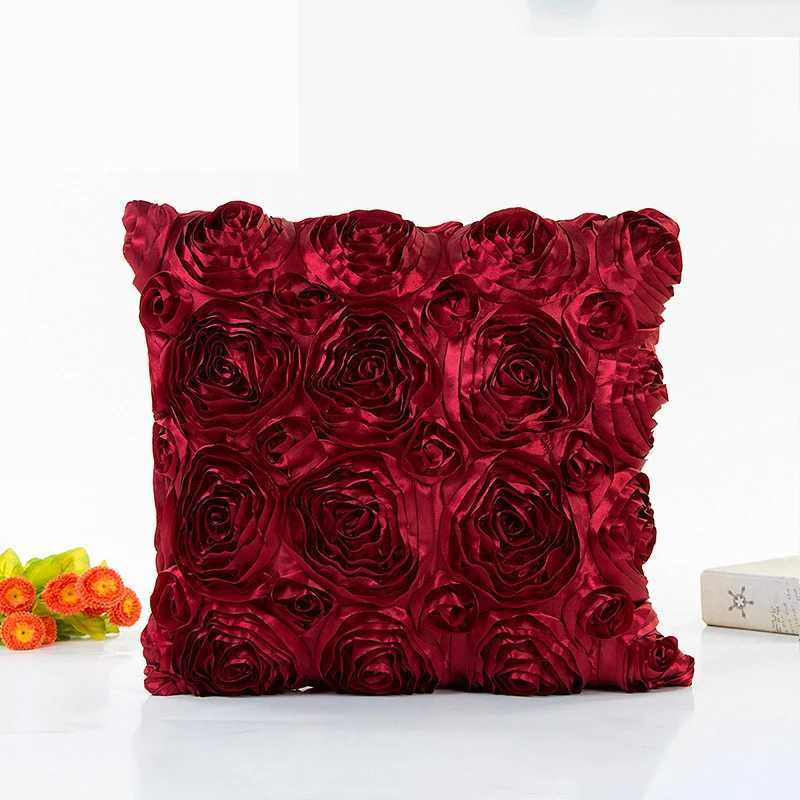 4040CM Fancy Wedding Gift Cushion Cover Hugging Cover 3D Rose Flower Hotel Soft Red Cushion CoverM251119
