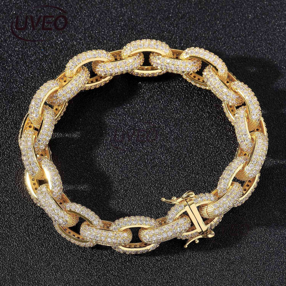 Luxury Hip Hop Chain Necklace 13mm ice out VVS Moissanite Cross Chain Necklace bracelet for men and women Free delivery