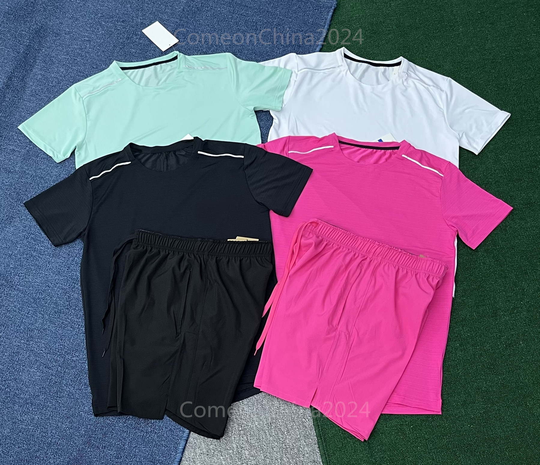 Mens Designer Quick Drying T-shirt Tracksuit Swim Training Set Short Sleeve Reflective Track Field Running Fitness Basketball Sportswear Suits