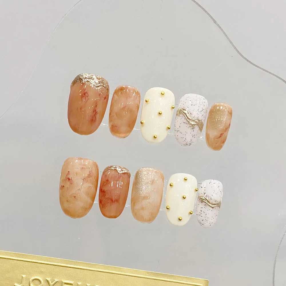 Handmade 3D Green Fairy Almond Press on Nails with Glue Fake Nail Gradient Butterfly Reusable Artifical Full Cover Nail Tips ArtT251118T251119