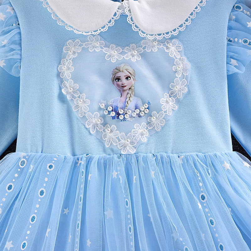 Disney Children's Designer Summer Princess Dress Birthday Party Dress Girls' Clothing Elsa Children's Clothing Elsa Dress Frozen Comfor