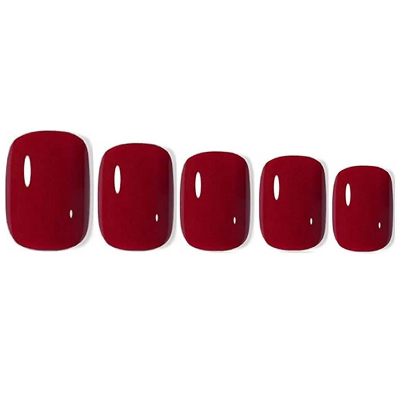 120PCS-Short Square Red Series Fake Nails Art Set- Full Cover Fake Nail Set For Stylish Women Girls Perfect for DailyT251118T251119