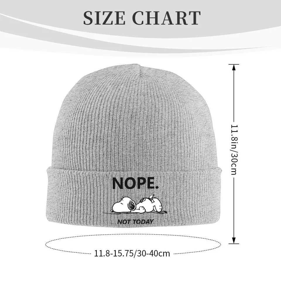 Custom Snoopys Nope Not Today Bonnet Hats Hip Hop Knit Hat For Men Women Winter Warm Skullies Beanies Caps G251119
