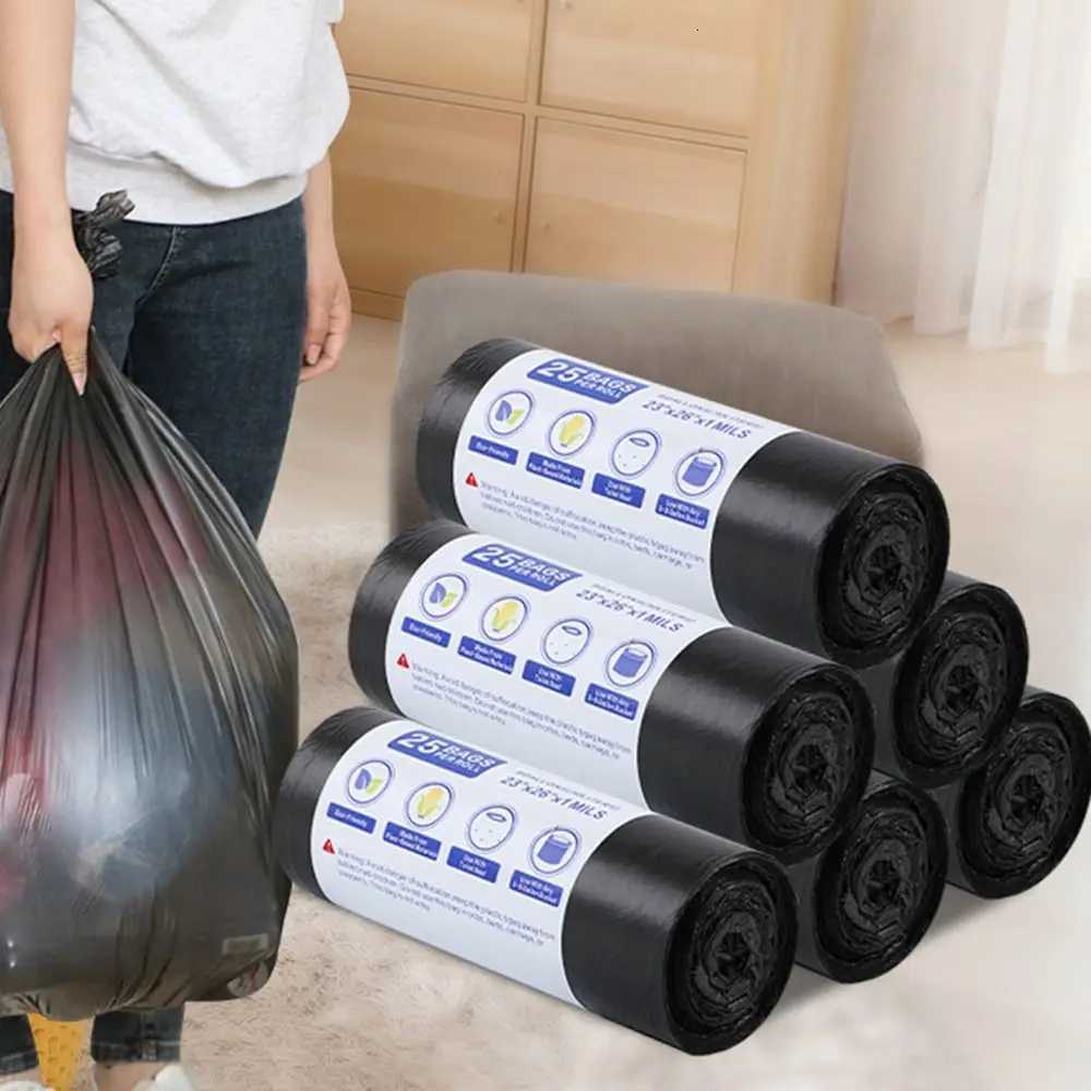 30Bags/Roll Disposable Garbage Bag Trash Can Bin Small Medium Large Rubbish Bag Points Off Black Plastic Bags Bathroom Kitchen C251119
