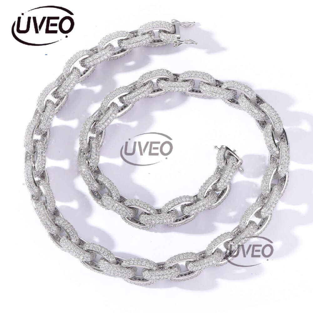 Luxury Hip Hop Chain Necklace 13mm ice out VVS Moissanite Cross Chain Necklace bracelet for men and women Free delivery
