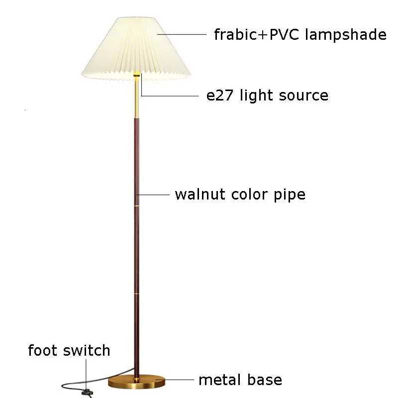 Nordic Stand Lamp Led Floor Light Design Living Room Sofa Bedroom Bedside Decoration Home Lighting Fixture Fabric Lampshade M251119