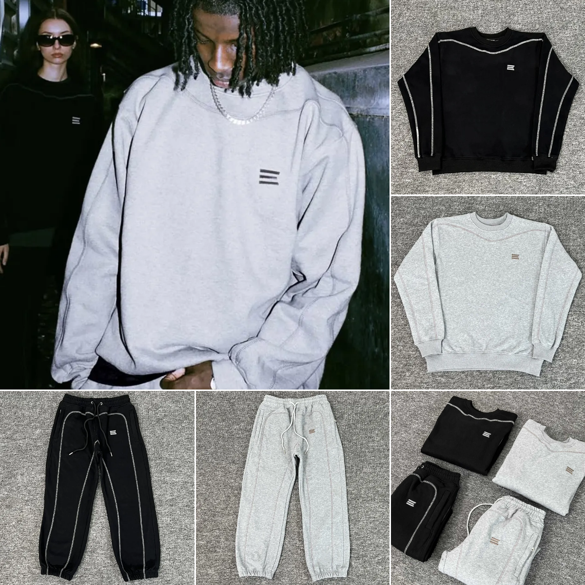 Kroen Designer Men's Hoodies High Street Logo Embroidery Baggy Fleece Sweatpants for Men and Women Joggers Loose Casual Sweat Pants Drawstring Trousers S-XL