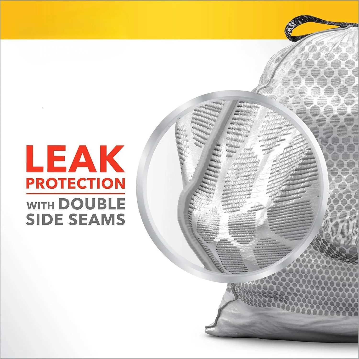 High kitchen drawstring trash bags - Stink Shield 13 gallon white trash bags 110 C251119