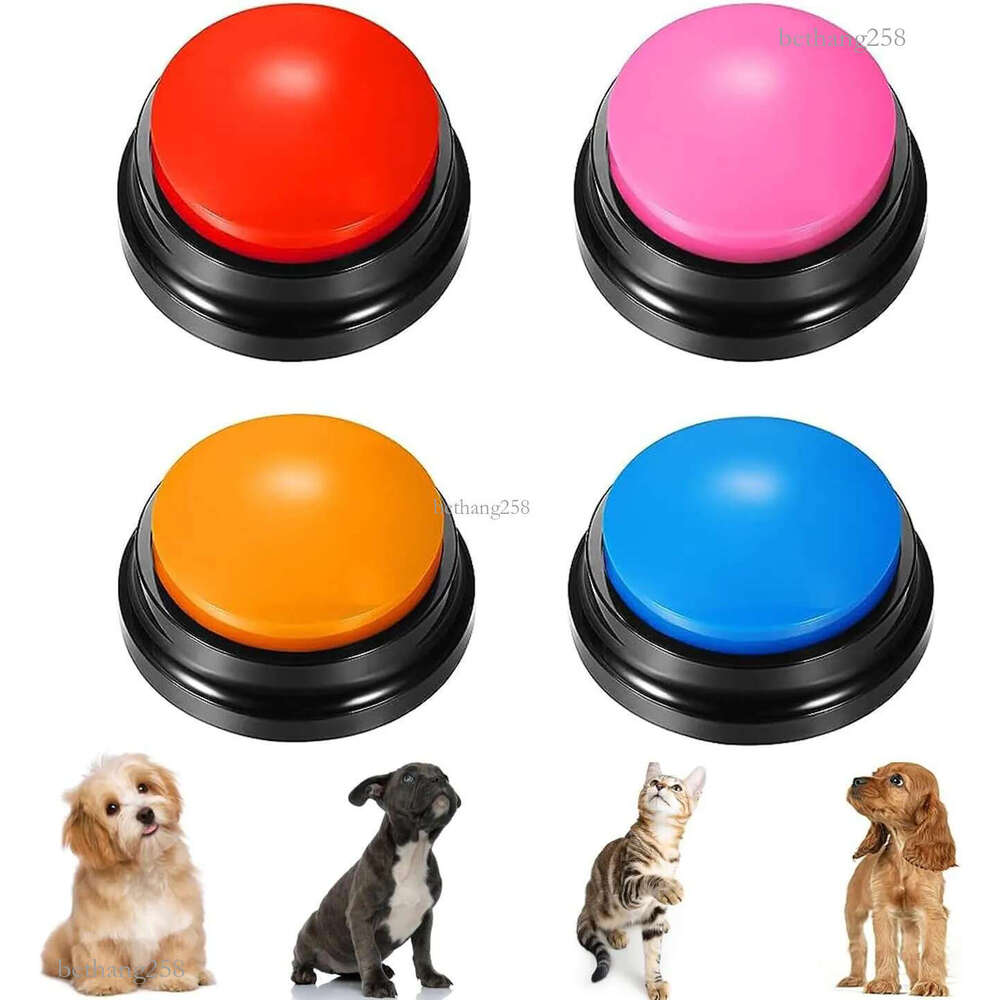 MOLIK Voice Recording Button 4 Color, Dog Buttons for Communication Pet Training Buzzer, 30 Second Record & Playback, for Family Game and Trivia Night