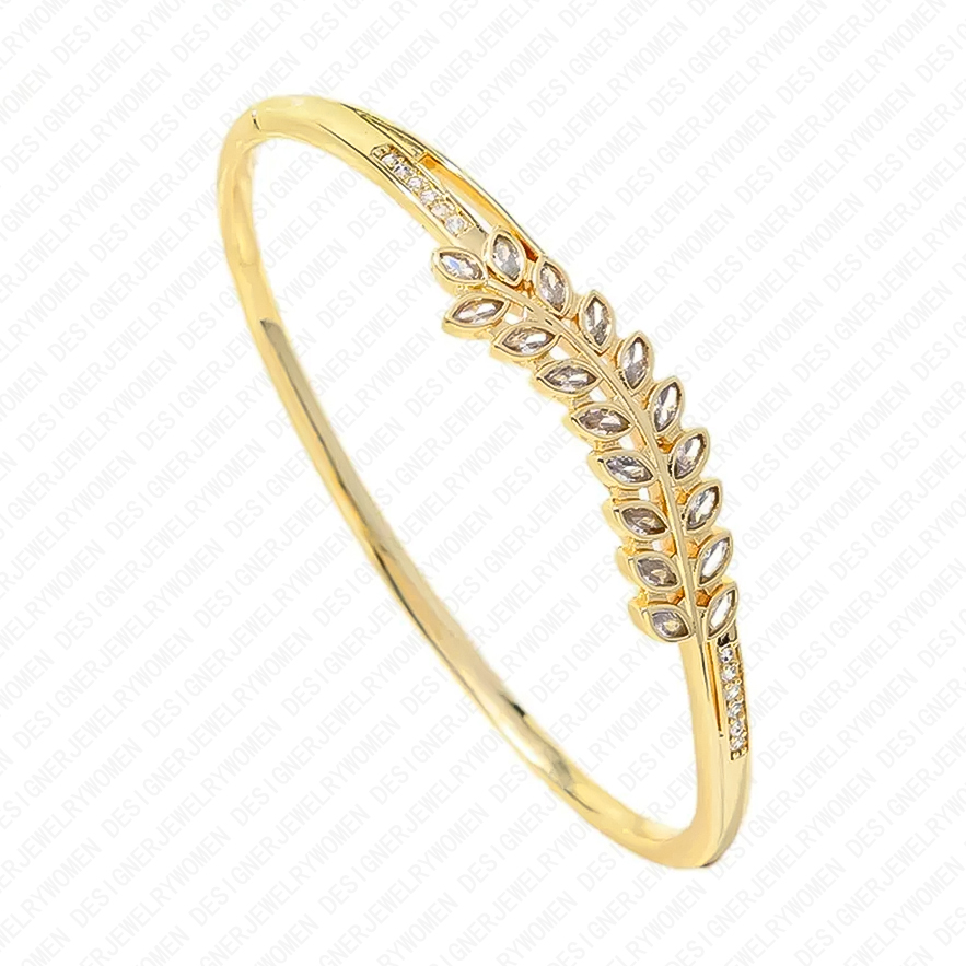 Designer Bracelet Bracelet for Women Diamond Wheat Bangle Open Bangles Luxury Jewlery Designer for Women Elegant Timeless Sparkling Gift Premium Exclu