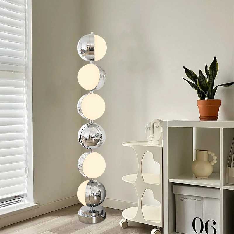 Modern Living Room Decoration Floor Lamp Stainless Steel Retro Round Ball Bedroom Rotating Standing Lamp LED Lighting Desk Light M251119