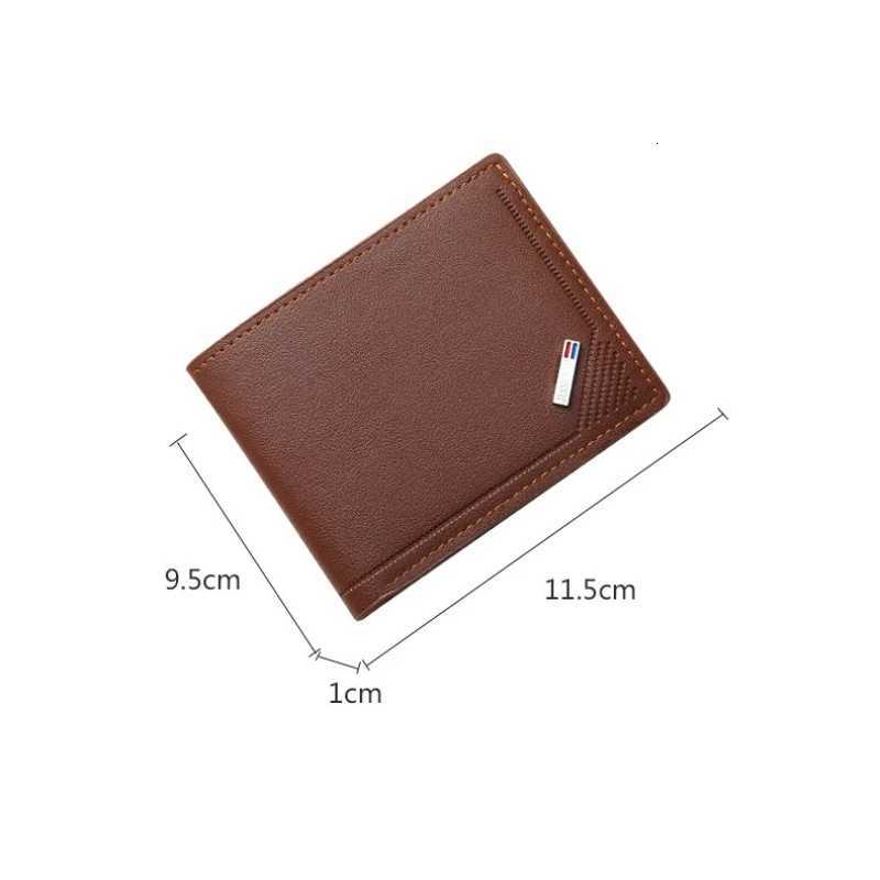 Thin Mens Wallet Horizontal Short Bifold Large Capacity Card Holder Slim Minimalist Business Wallet for Men Youth FashionT251119