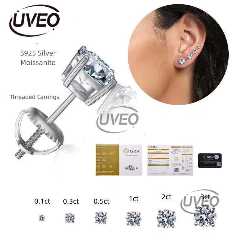pass dia tester vvs moissanite designer for women sterg sier stud earrings gold plated mens screw back earring jewelry valentines day gift